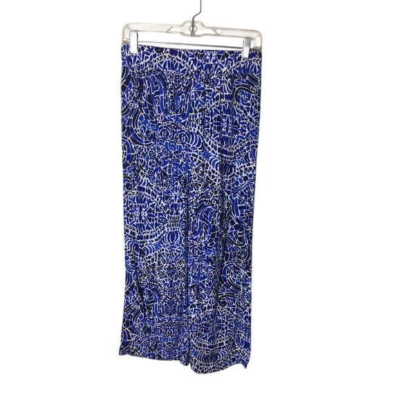 Lilly Pulitzer Pants Women's Size XS Blue White Geometric Mosaic Stretch - Picture 1 of 7